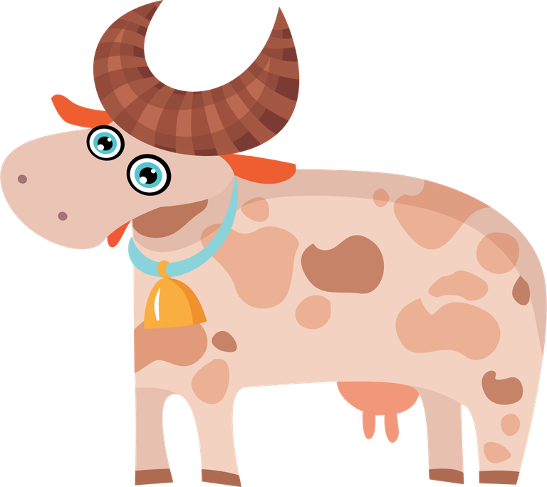 playful cartoon animals vector of a cute cartoon cow with big eyes for kids' projects