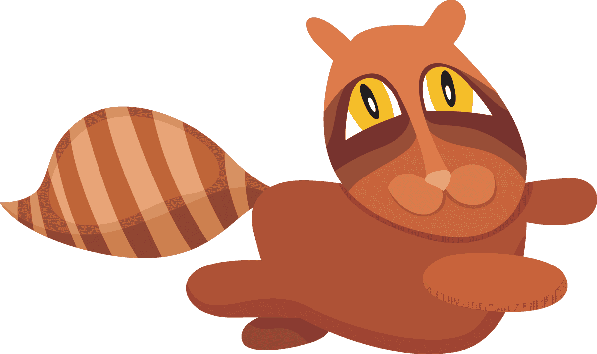 playful cartoon animals vector raccoon for kids artwork and educational materials