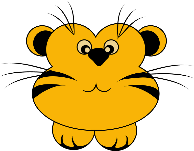 adorable cartoon lion character with cheerful expression for kids' projects