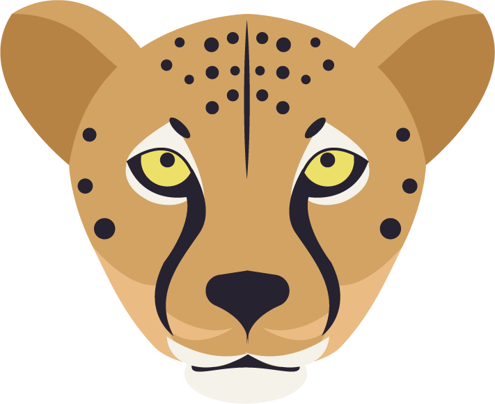 animal head african animals collection featuring unique and vibrant cheetah illustrations