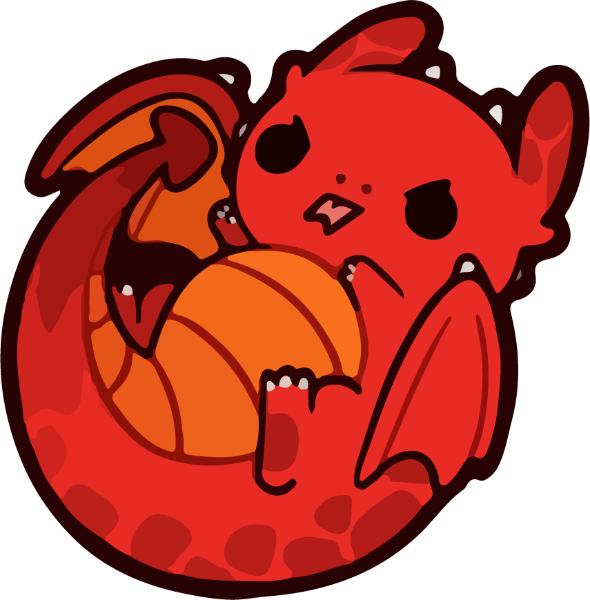 adorable animals cute stickers vector featuring a playful red dragon holding a ball