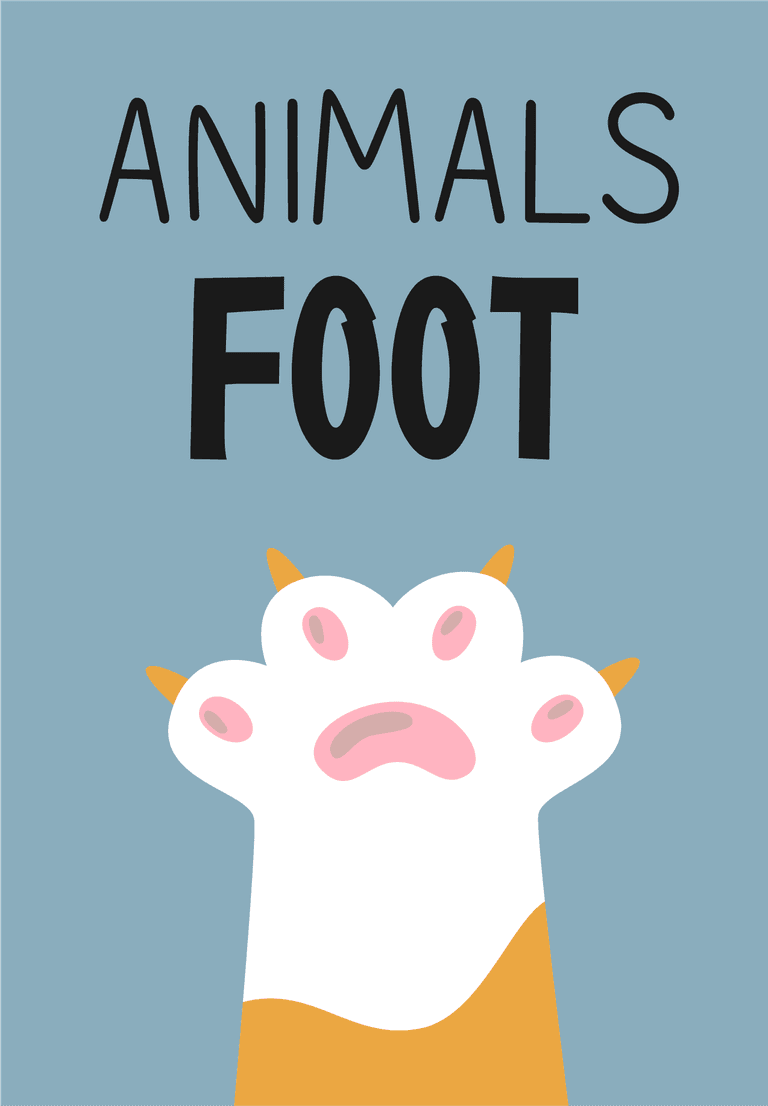 animals foot posters set cat paws claws illustrations with text