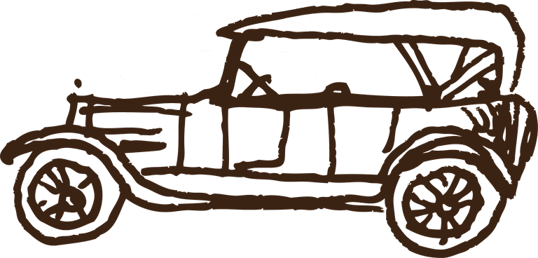 antique car europeanstyle handdrawn transport carrier vector