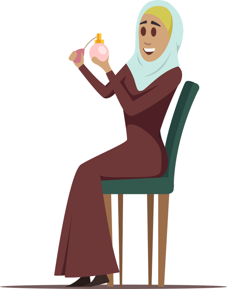 standing working arabic woman illustration