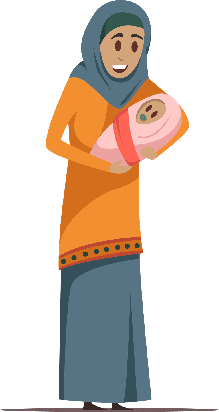 standing working arabic woman illustration