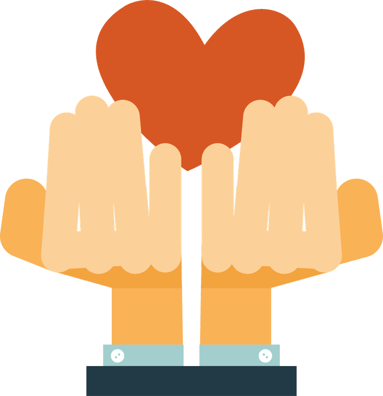 arm hand icons set flat style for expressing love and support in various applications