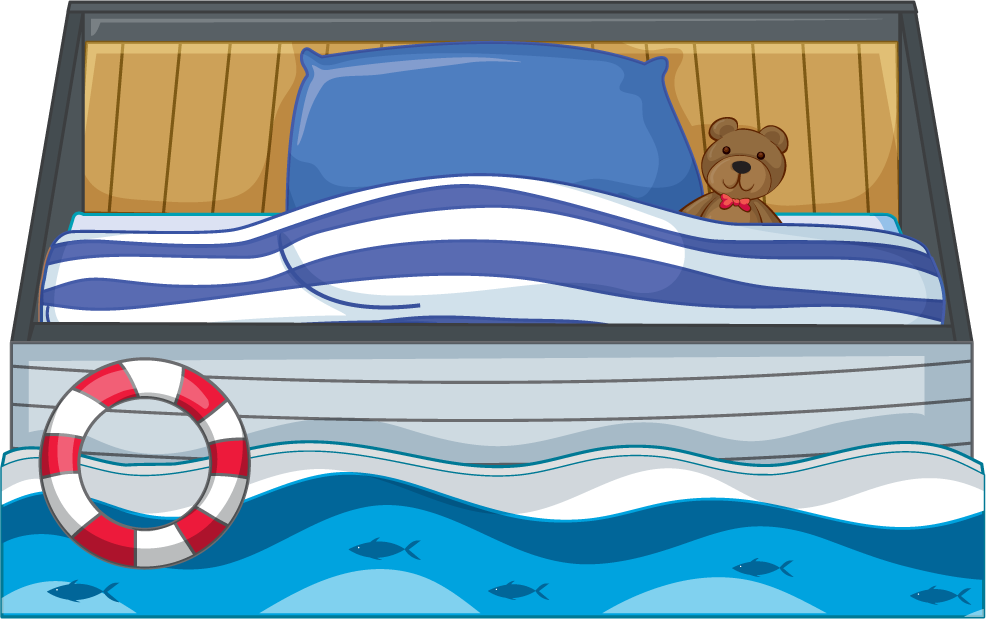 art bed illustration different bed with teddy bear in a cozy nautical theme