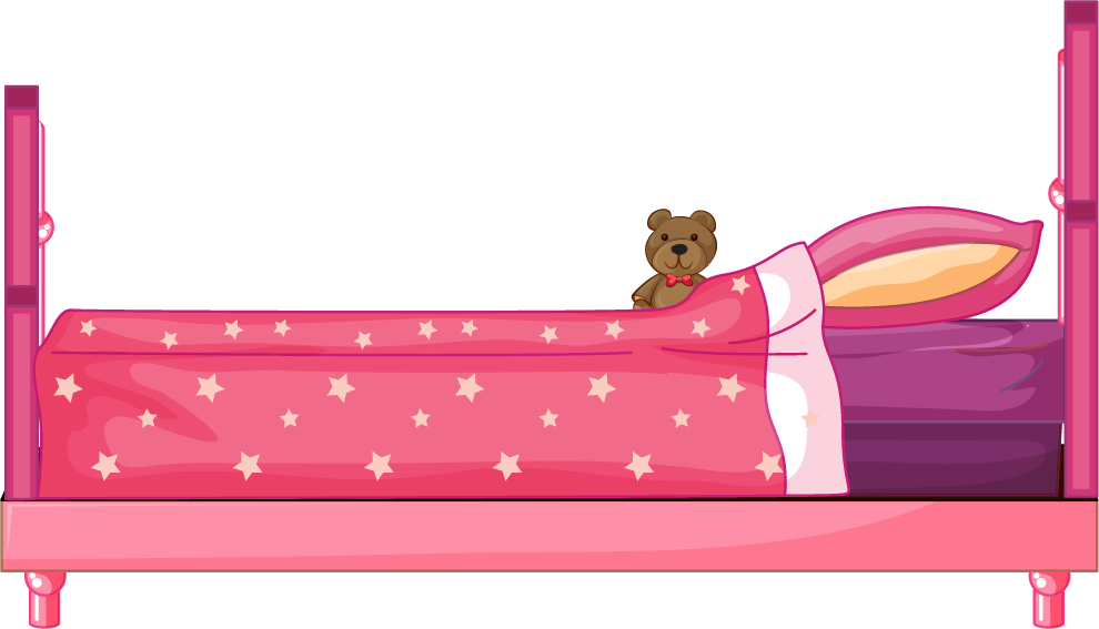 art bed illustration different bed with teddy bear and cozy design for kids