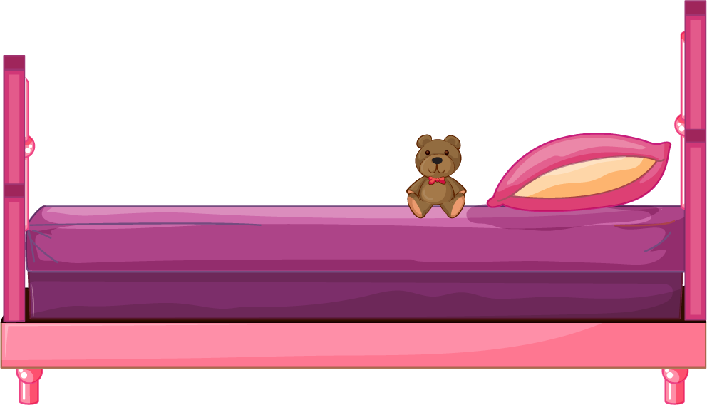 art bed illustration different bed with teddy bear in playful style for kids room