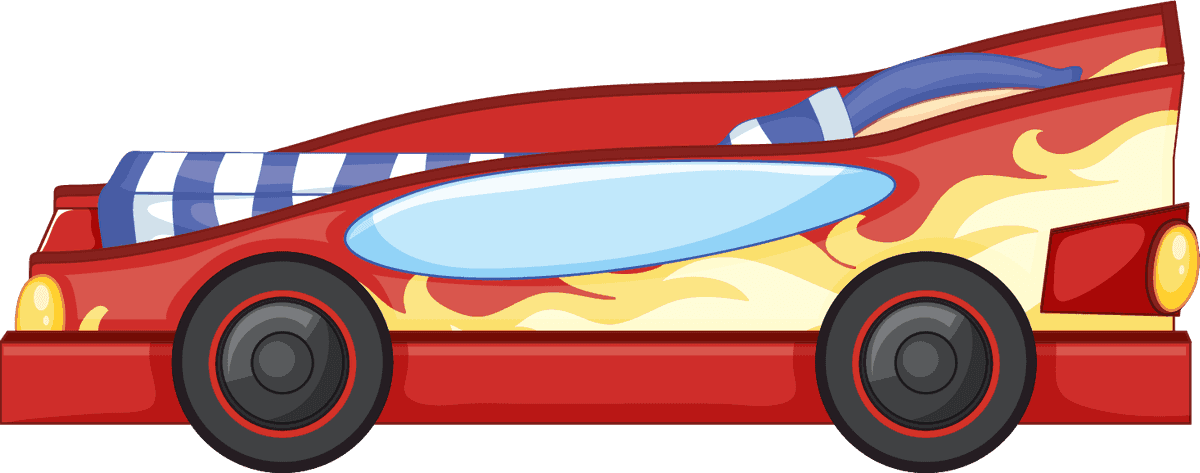 art bed illustration different bed design featuring a racing car with vibrant colors and playful elements