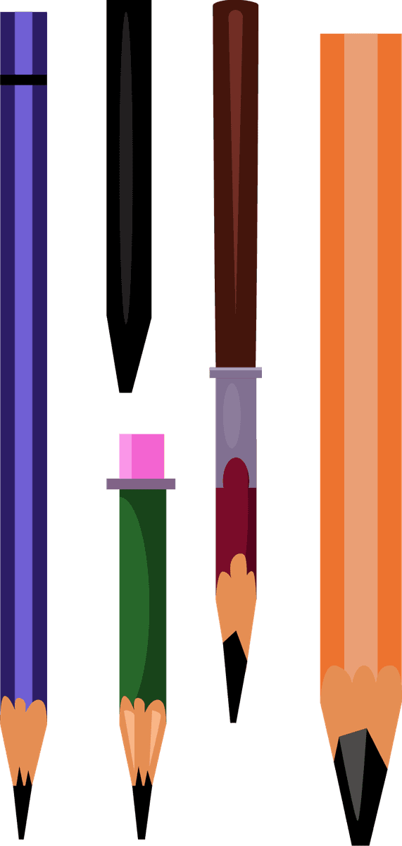 flat art craft tools for creative projects featuring vibrant and versatile coloring pencils