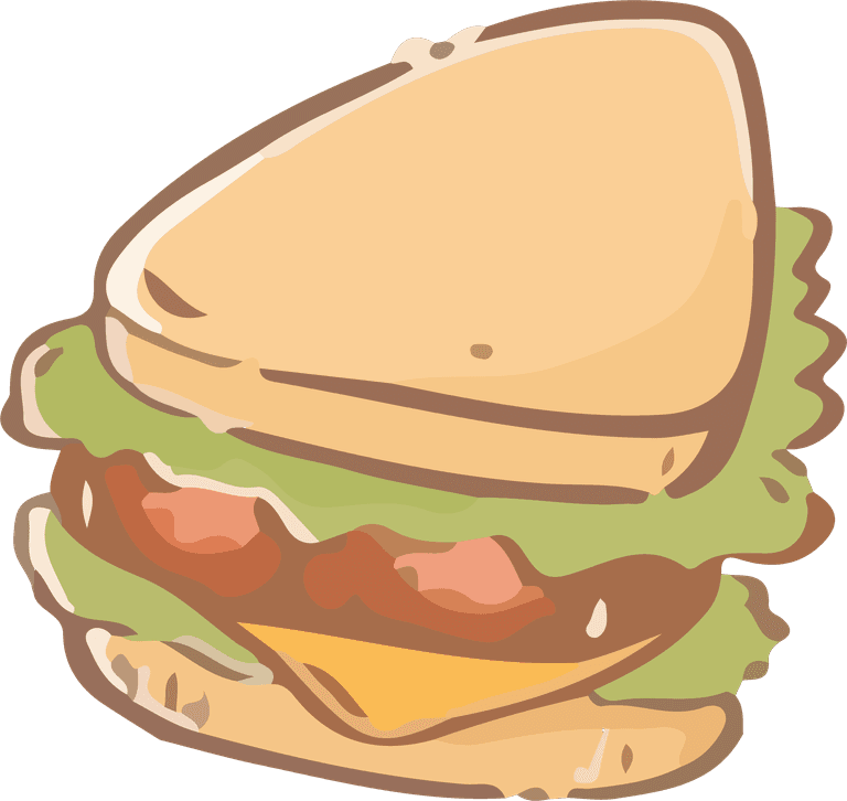 art drawing sandwich shape cute color vivid cover
