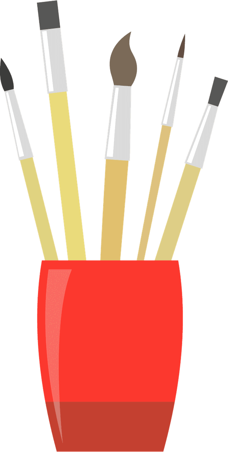 flat art artist painting tools icon