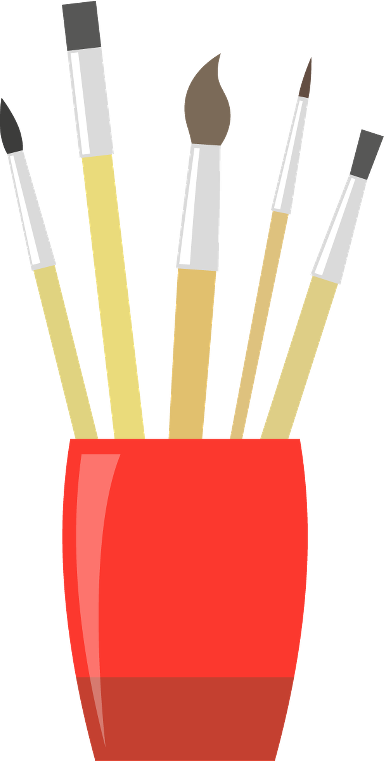 flat art artist painting tools icon