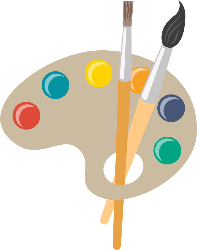 flat art artist painting tools icon