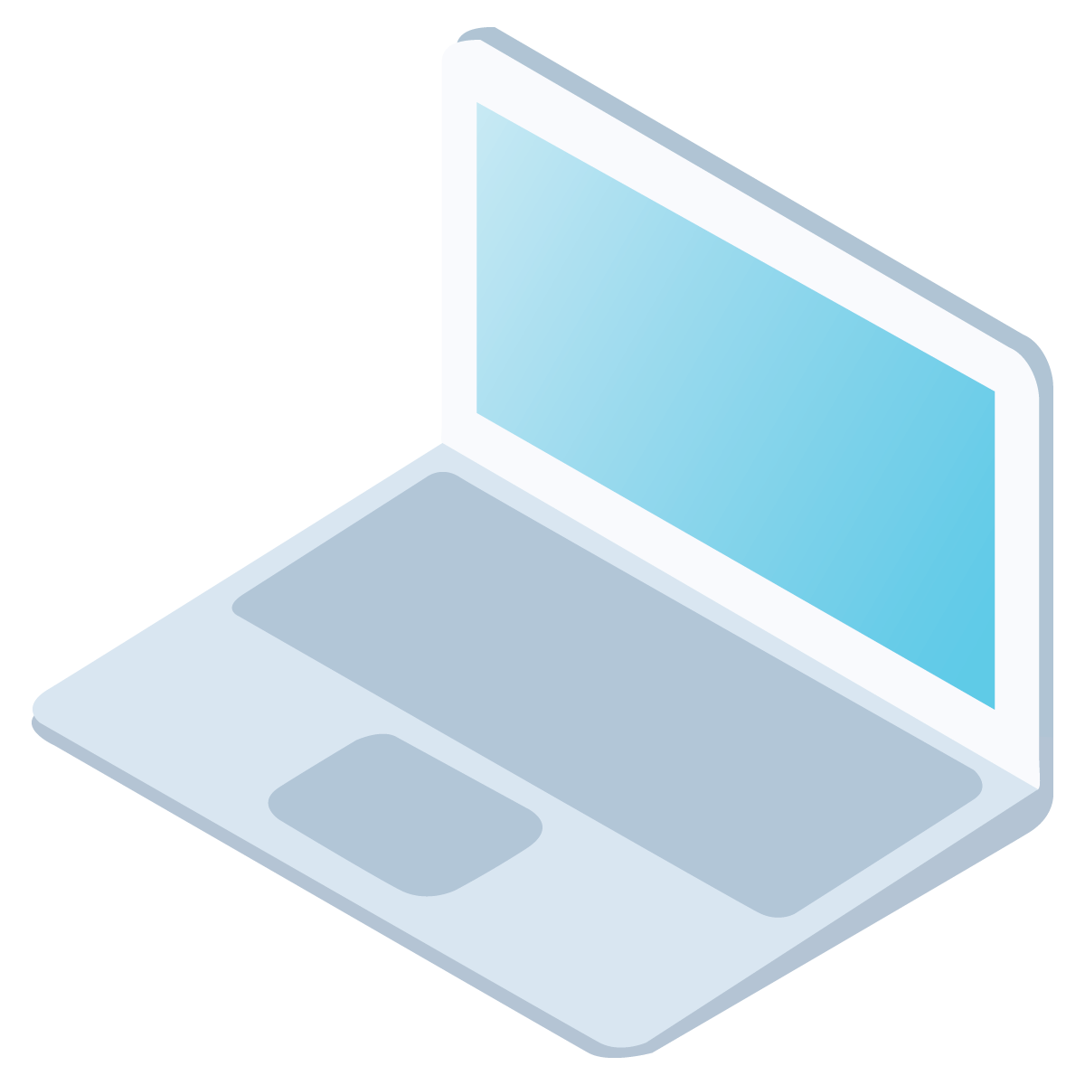 simple isometric laptops icons for various uses