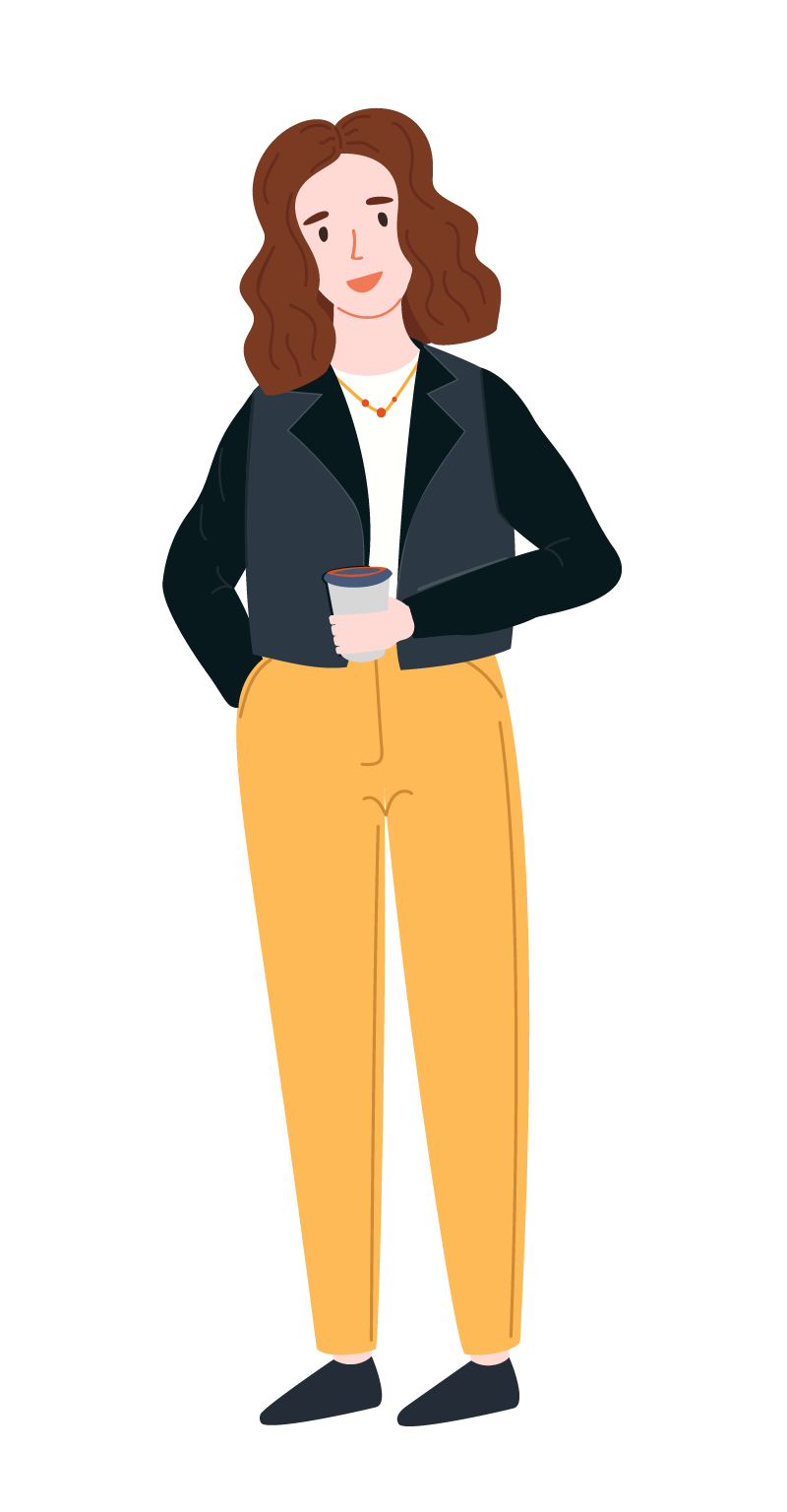 coffee break woman with casual attire illustration