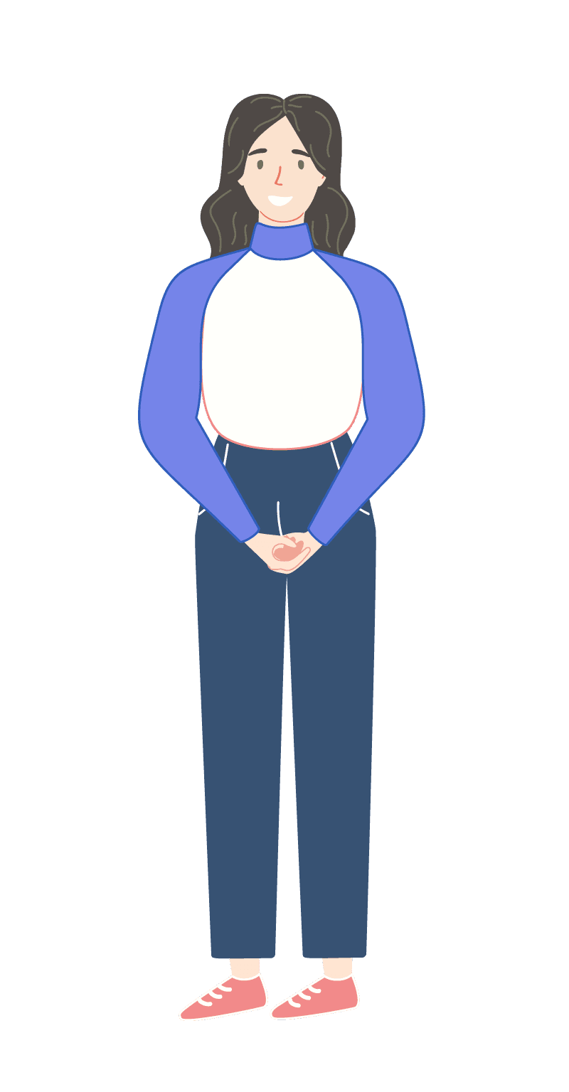 standing girl with casual attire illustration