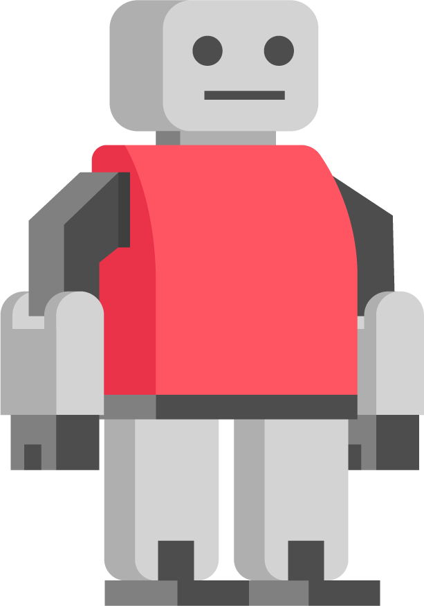 artificial intelligence decorative icons featuring a friendly robot character for modern applications