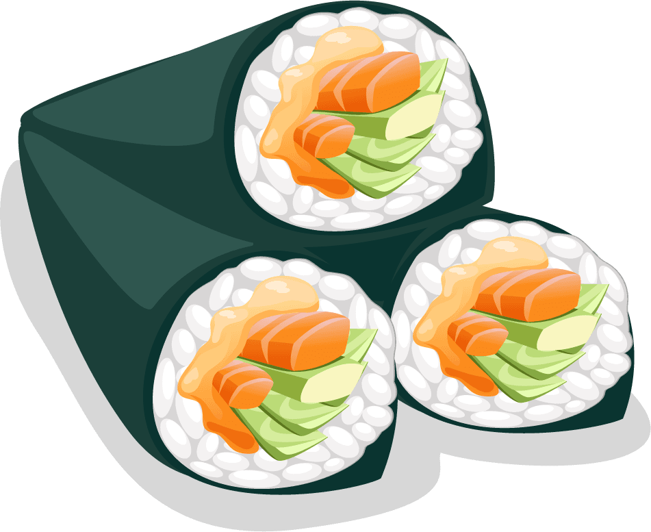 asia food icons rolls sushi miso soup sashimi restaurant tasty menu japanese chinese nutrition