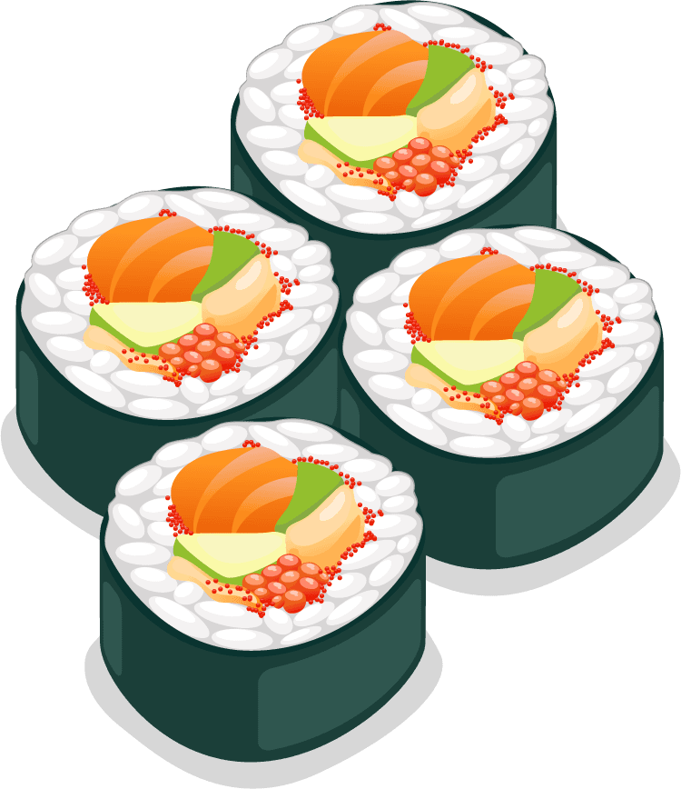 asia food icons rolls sushi miso soup sashimi restaurant tasty menu japanese chinese nutrition