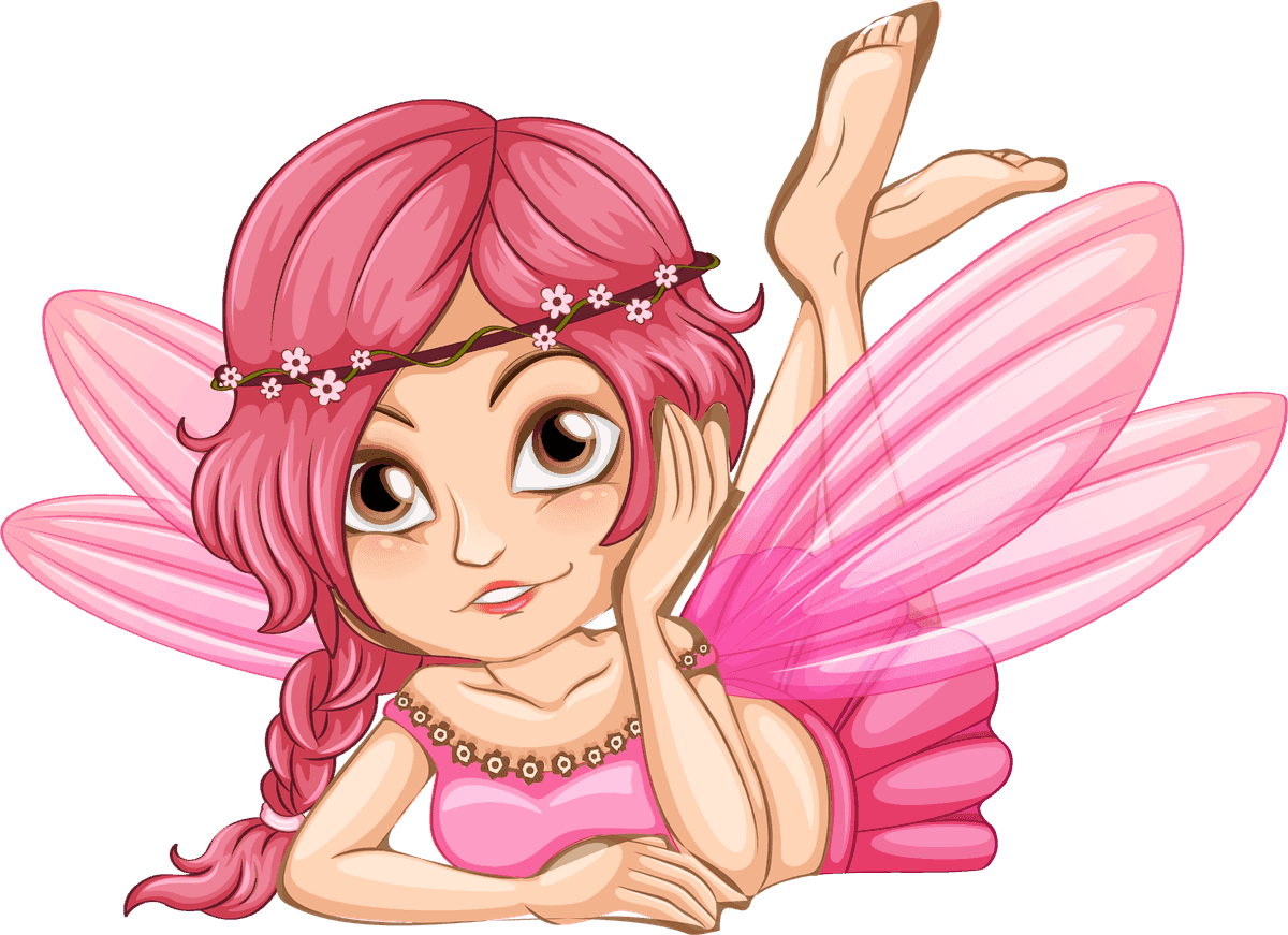 asset set medieval character featuring a whimsical fairy with pink hair and wings