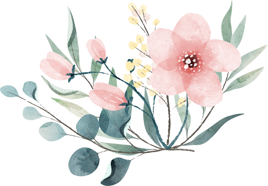 assortment watercolor leaves flowers for rustic home decor and creative projects