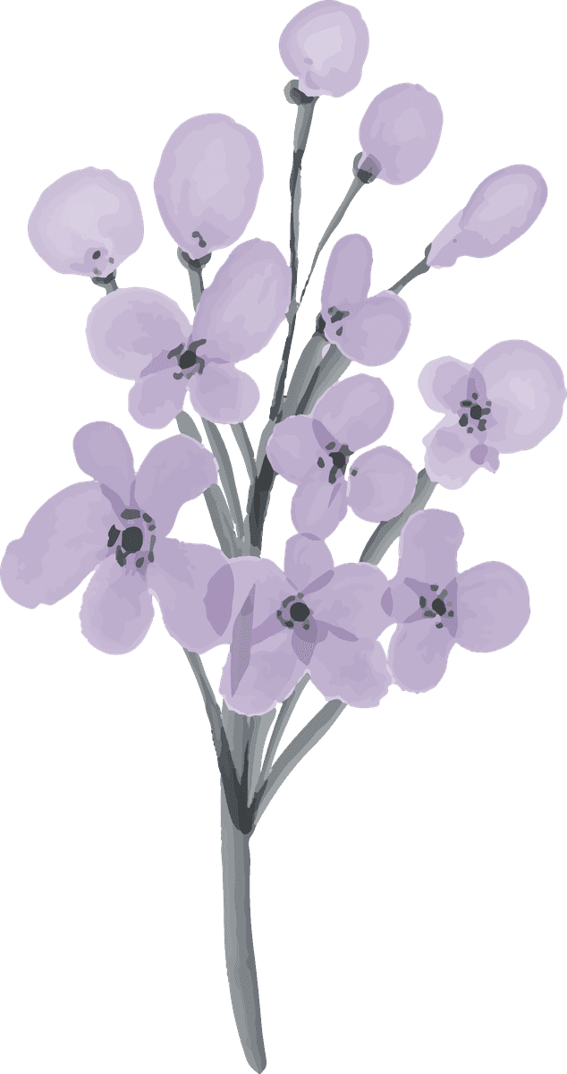 assortment watercolor leaves flowers lilac for elegant home decor and invitations