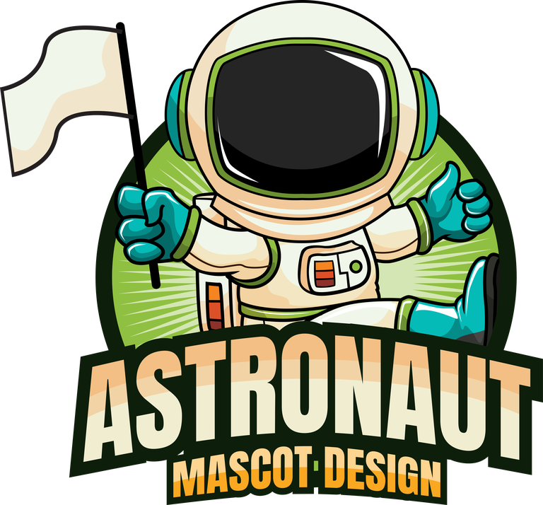 adorable astronaut mascot character with flag for fun branding and events