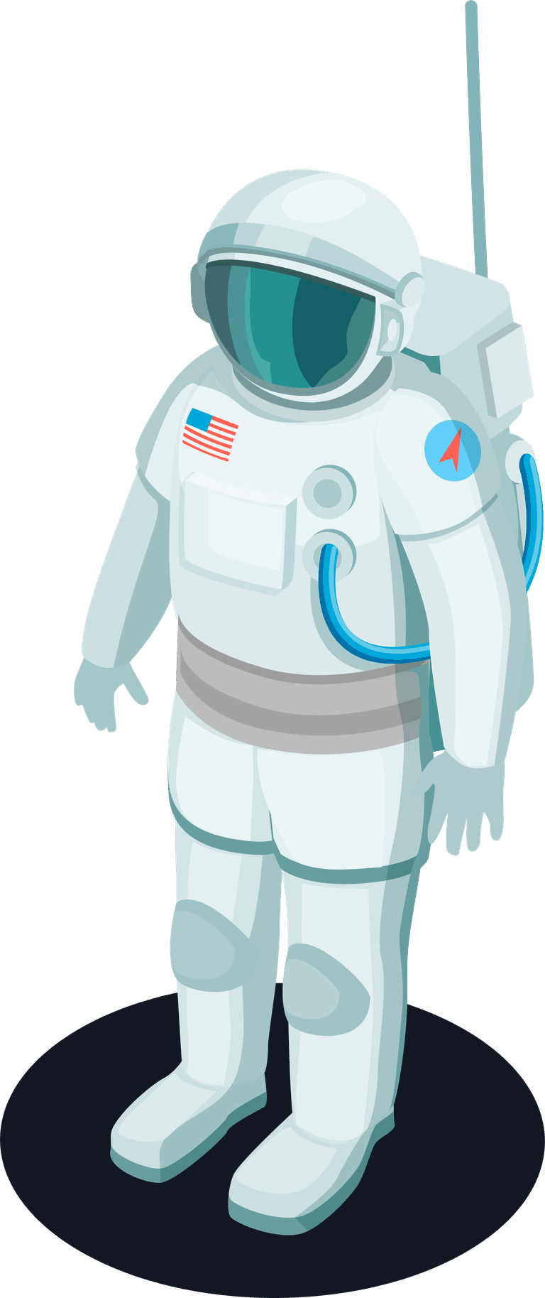 astronaut astronauts isometric characters set
