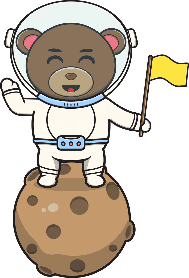 astronaut bear illustration of cute teddy bear with an astronaut