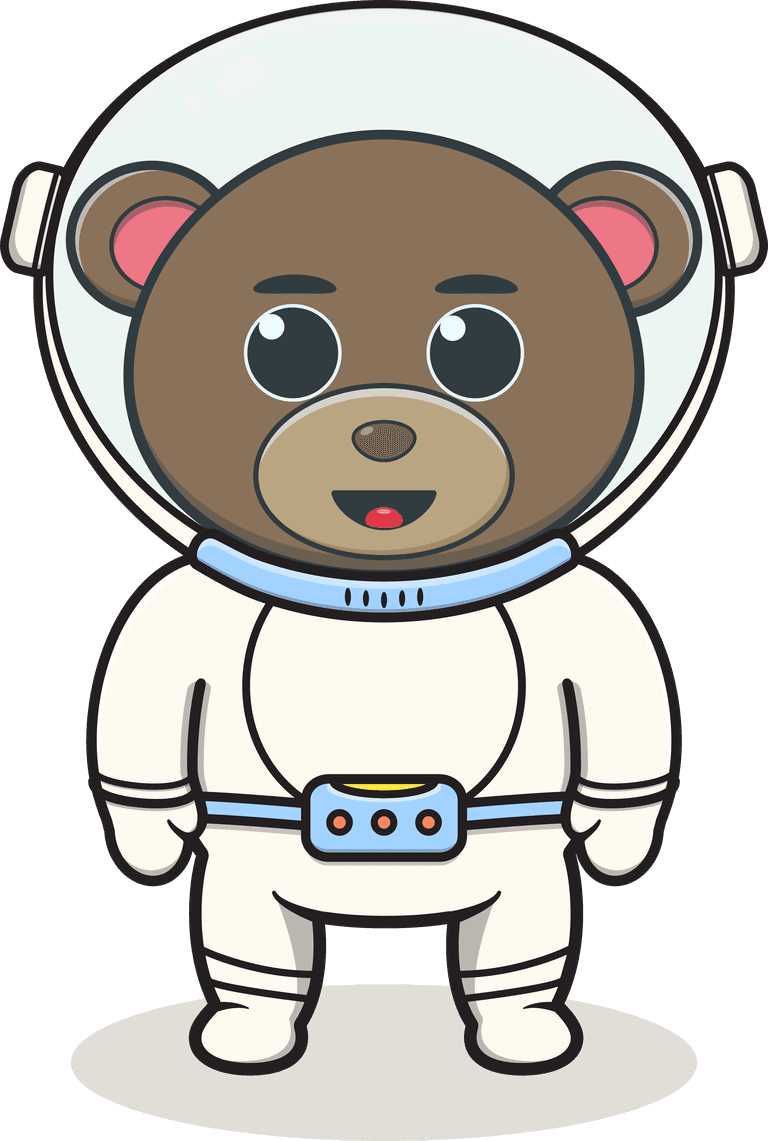 astronaut bear illustration of cute teddy bear with an astronaut