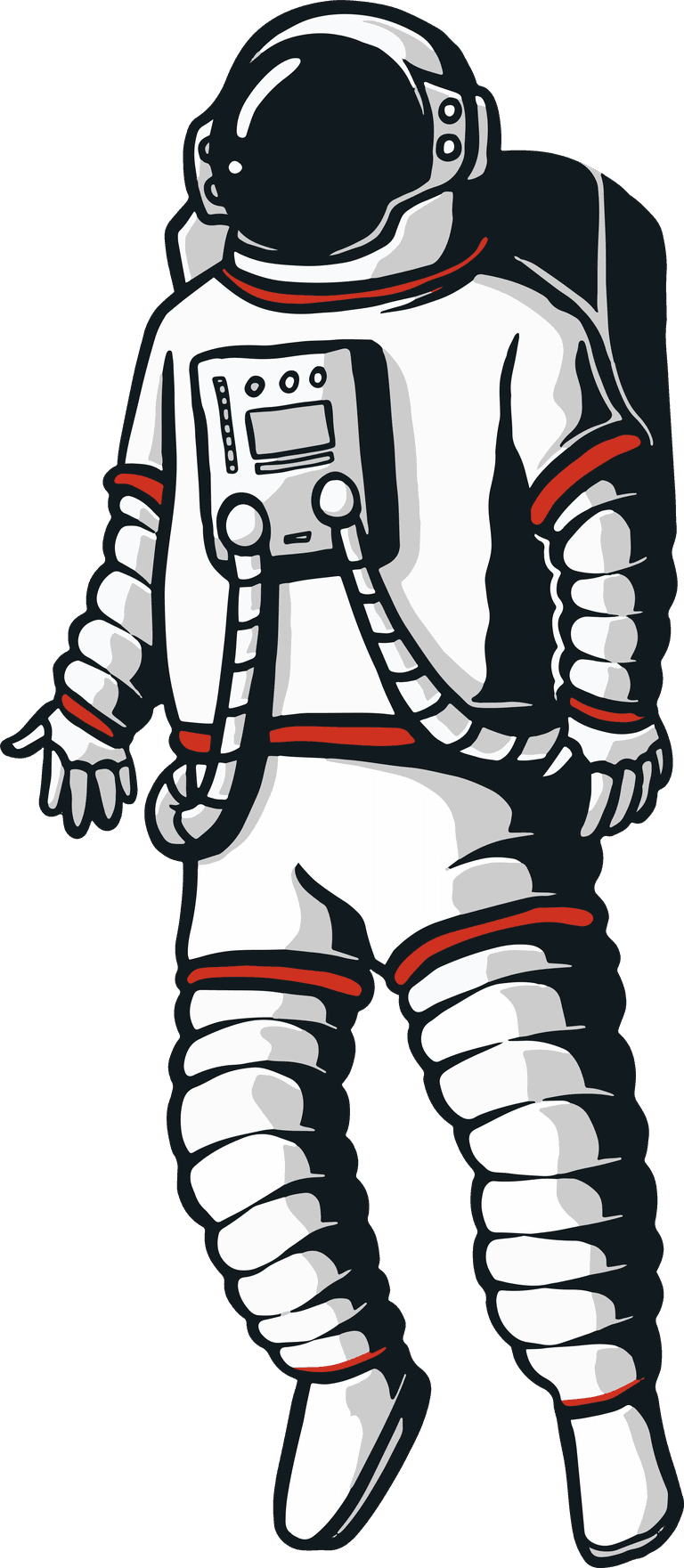 astronaut collection realistic illustrations of a floating