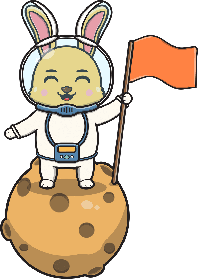 astronaut rabbit illustration of cute rabbit with an astronaut costume