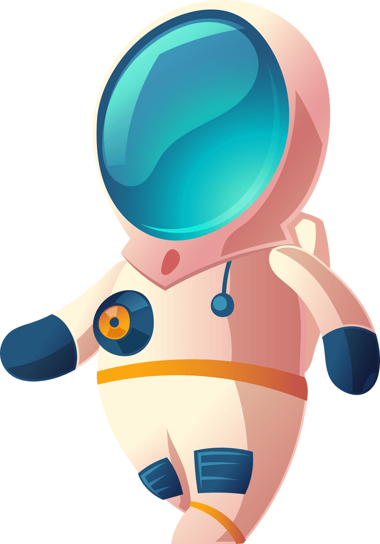 astronaut set cartoon spaceman kid moving cosmonaut spacesuit
