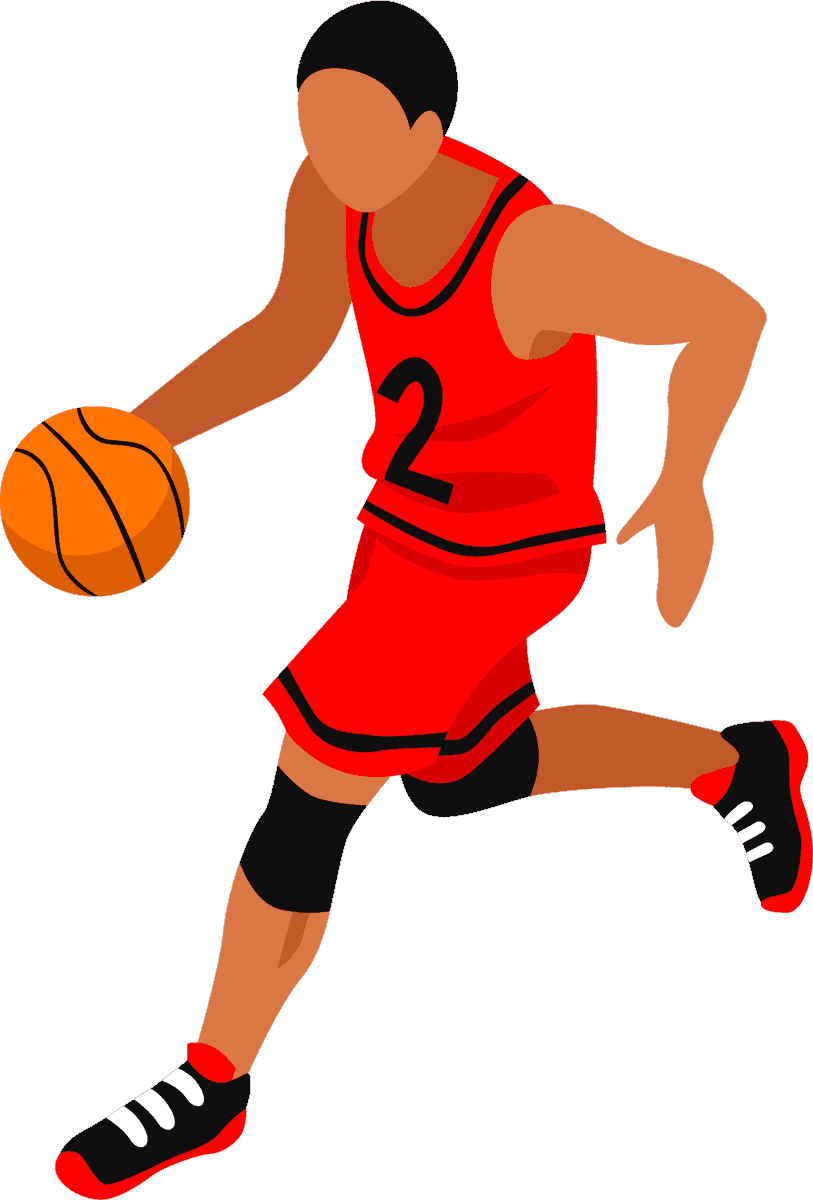 athlete sport isometric set featuring dynamic basketball player in action for promotional use