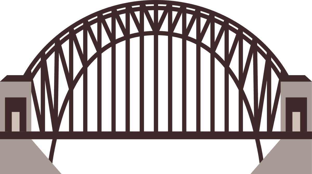 australian traditional symbols and objects featuring iconic bridge structure with cultural significance