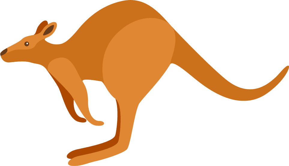 australian traditional symbols and objects featuring a kangaroo in a playful style