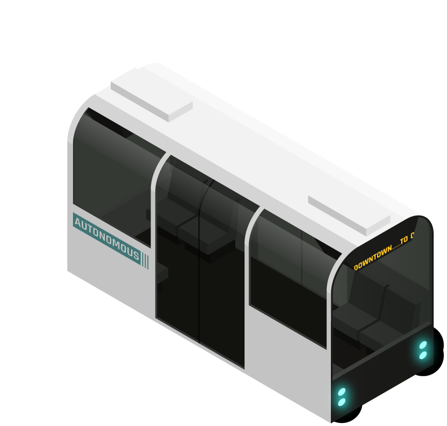 autonomous vehicles isometric icons for futuristic transport systems and smart city integration