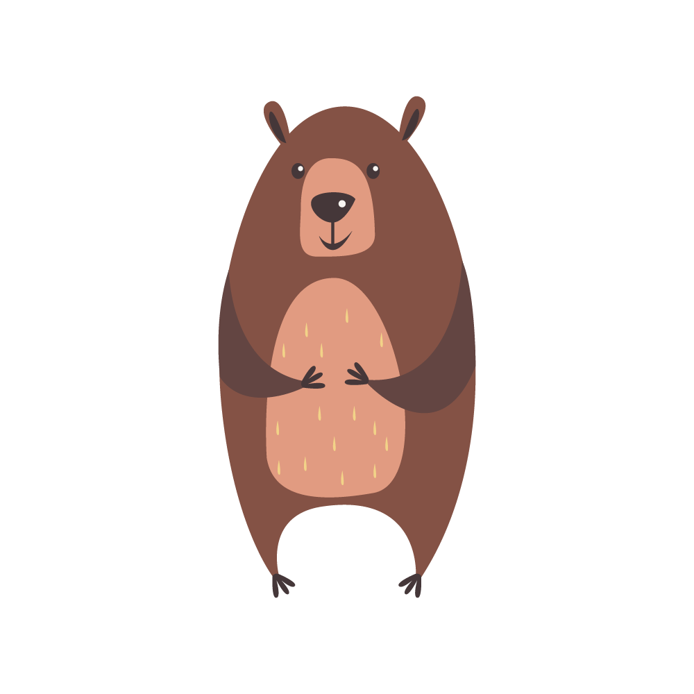 autumn animal and plant illustrations featuring adorable bear character for seasonal decor