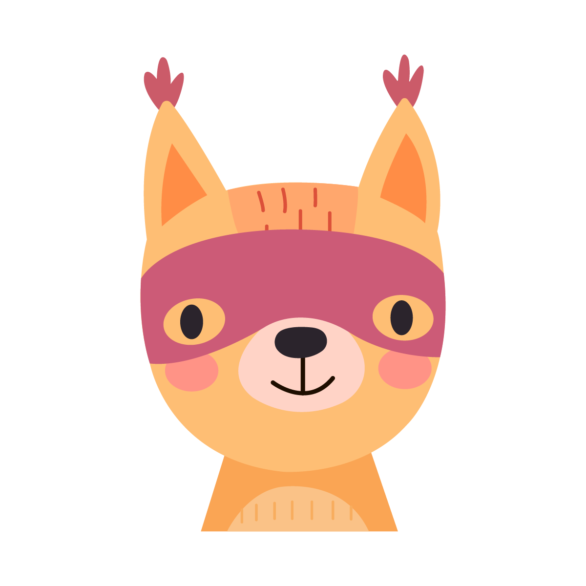 autumn animal and plant illustrations featuring a playful masked fox character