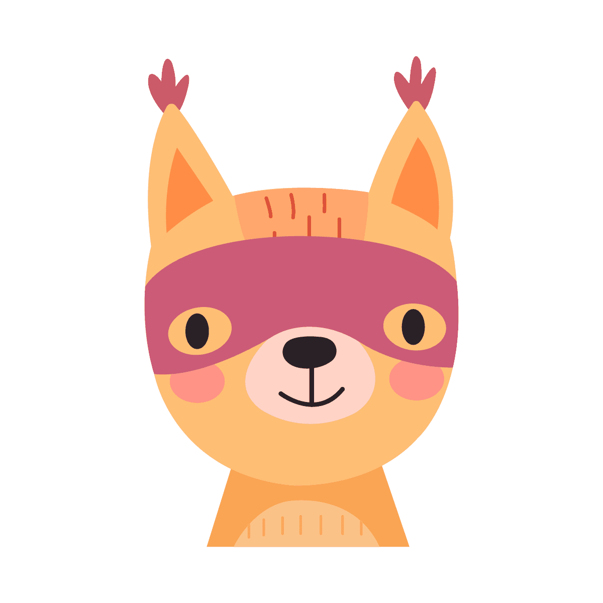 autumn animal and plant illustrations featuring a playful masked fox character