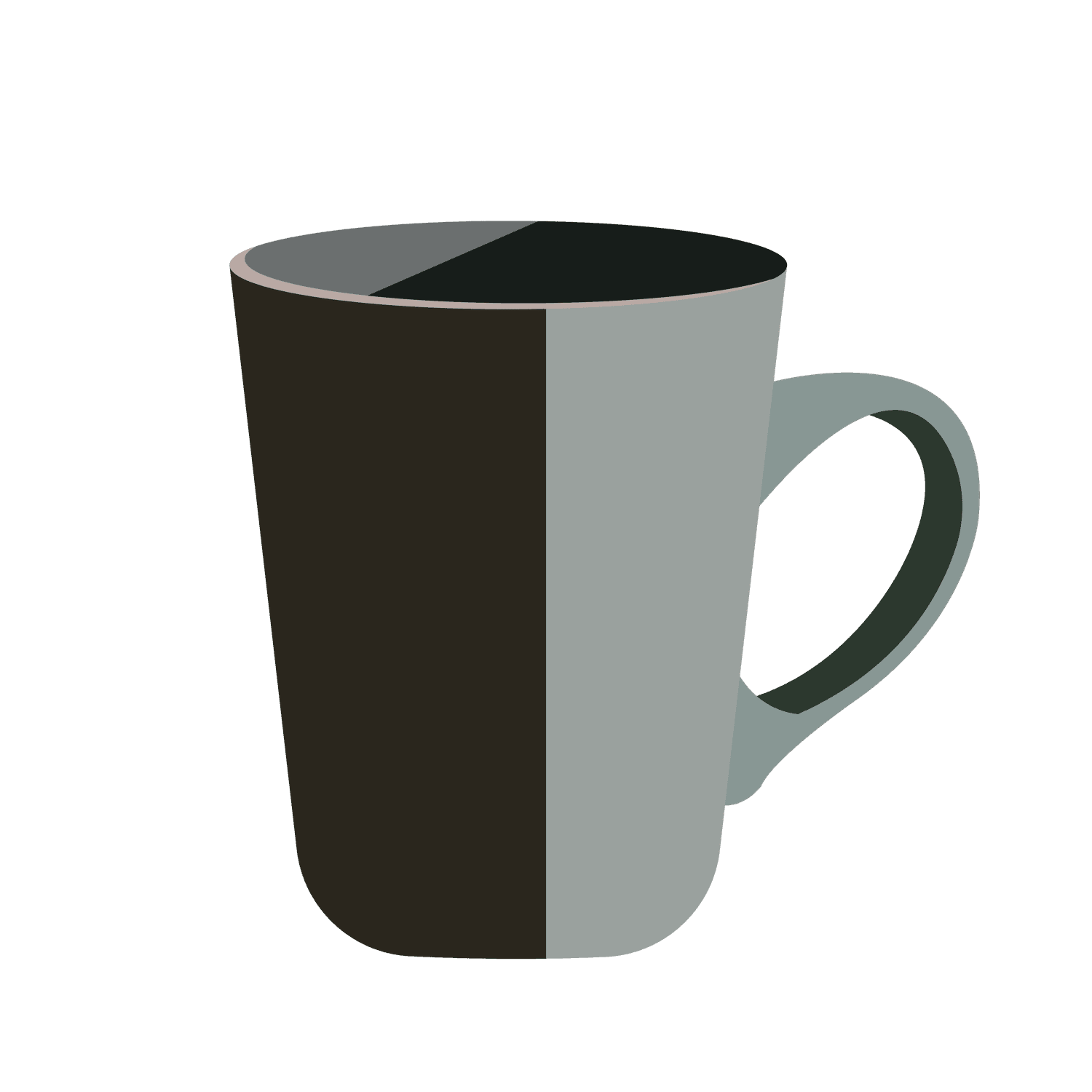 minimalist coffee mug flat illustration style 