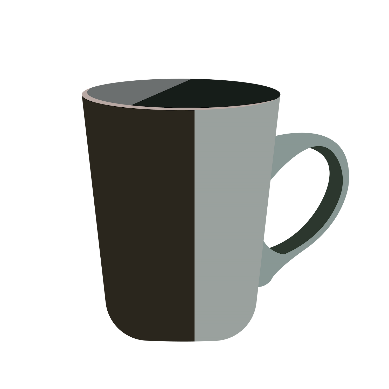 minimalist coffee mug flat illustration style 