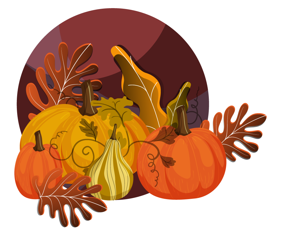 autumn icons classic colorful pumpkins and leaves for seasonal decor and celebration