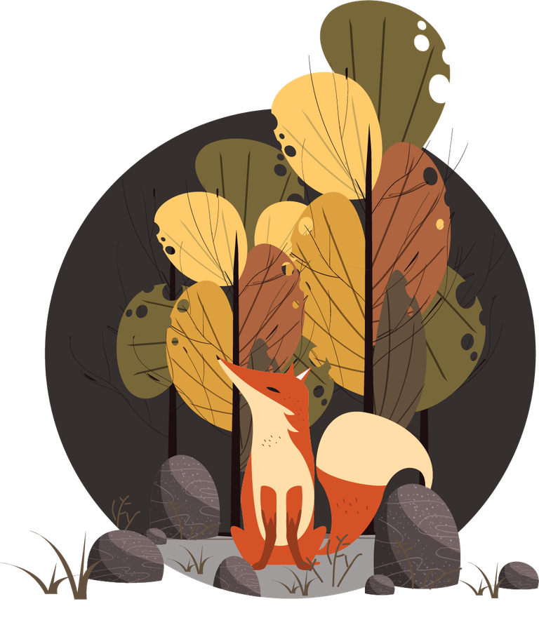 autumn icons classic colorful collection featuring playful foxes and vibrant foliage