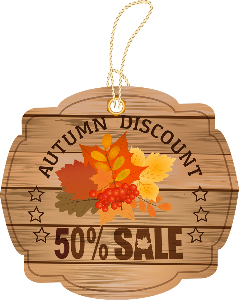 autumn sale wooden tags vector for seasonal promotions and discounts in rustic style