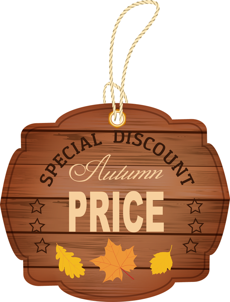 autumn sale wooden tags vector featuring special discount for seasonal promotions