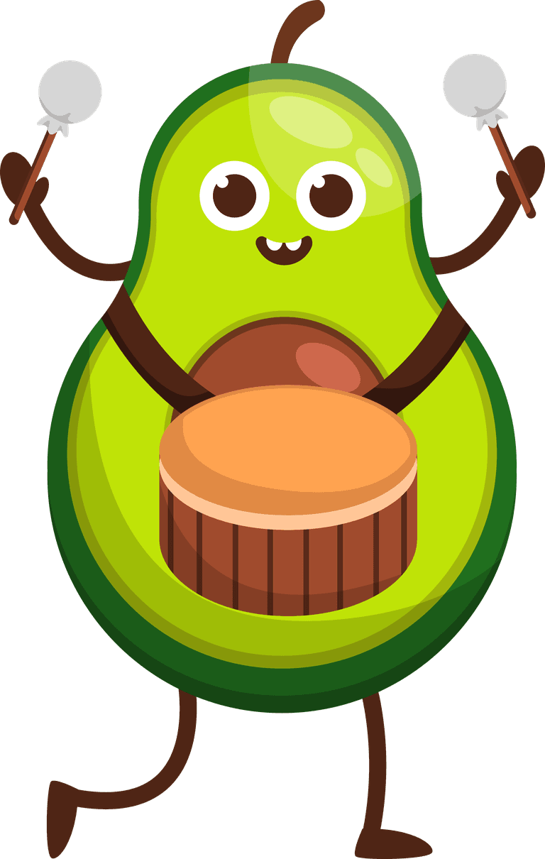 avocado baby bundle fruit cartoon mascot vector