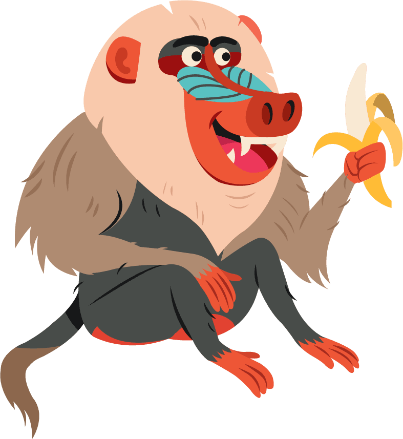 baboons tropical animals icons cute cartoon character sketch